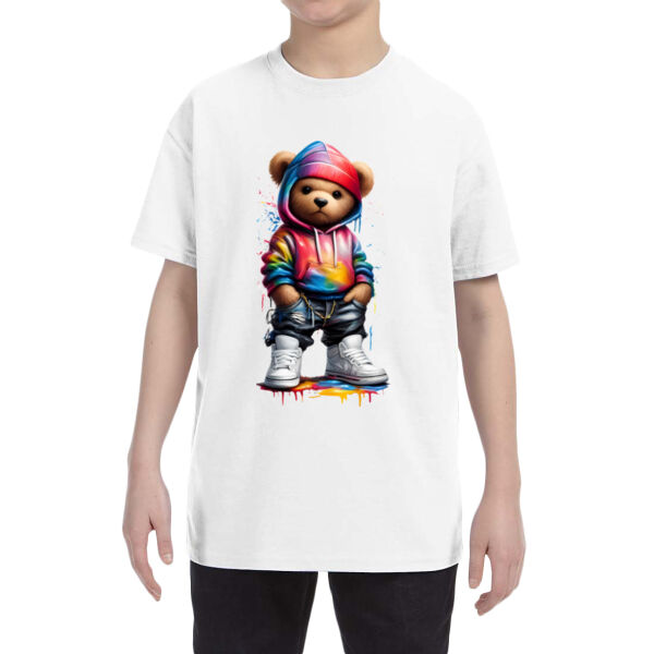 Prid hood bear with a hoodie - Youth Heavy Cotton™ T-Shirt Thumbnail