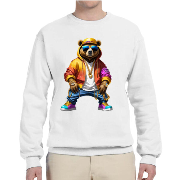 Gold jacket bear - Adult NuBlend® Fleece Crew Thumbnail