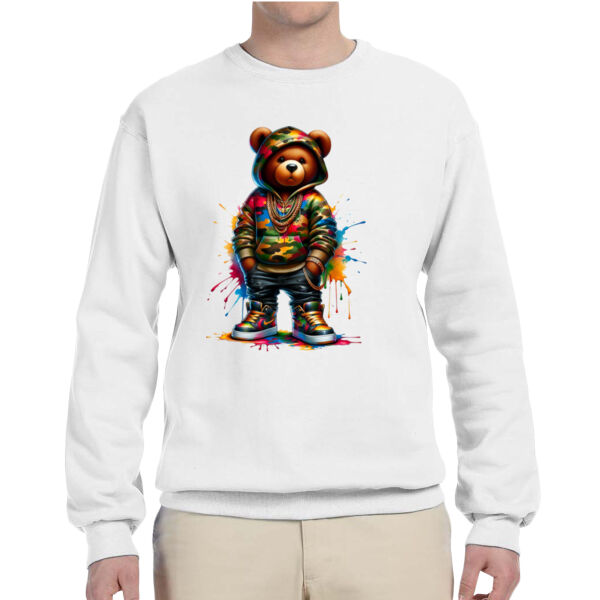 Camo bear - Adult NuBlend® Fleece Crew Thumbnail