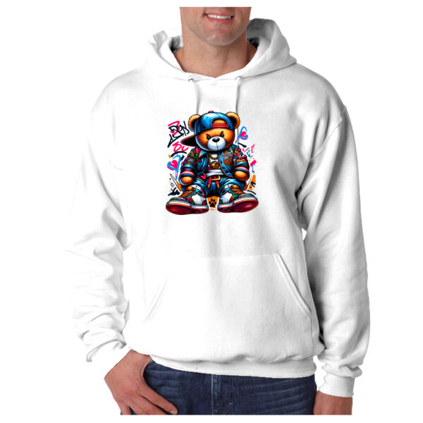 color bear with snapback - Adult Super Sweats® NuBlend® Fleece Pullover Hooded Sweatshirt Thumbnail
