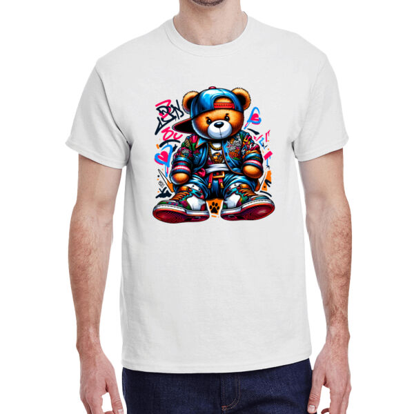 color bear with snapback - Adult Heavy Cotton™ T-Shirt Thumbnail