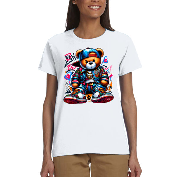 color bear with snapback - Ladies' Ultra Cotton® T-Shirt Thumbnail