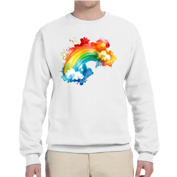 Rainbow cloud - Adult NuBlend® Fleece Crew Thumbnail