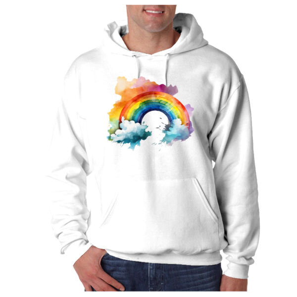 Rainbow - Adult Super Sweats® NuBlend® Fleece Pullover Hooded Sweatshirt Thumbnail