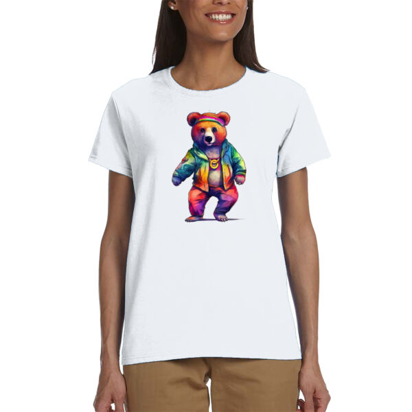 neon dancing bear - Ladies' Ultra Cotton® T-Shirt Thumbnail