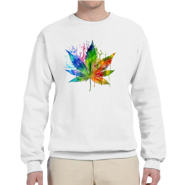Rainbow leaf - Adult NuBlend® Fleece Crew Thumbnail