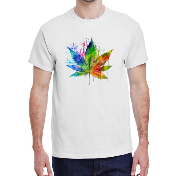 Rainbow leaf - Adult Heavy Cotton™ T-Shirt Thumbnail