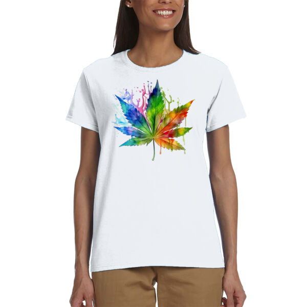 Rainbow leaf - Ladies' Ultra Cotton® T-Shirt Thumbnail